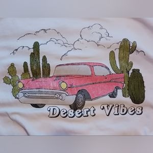 Fifth Sun, XL, White "Desert Vibes" car muscle tank.
